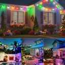 Brightever LED Outdoor String Lights, 50FT Patio Lights with 16 S14 Christmas Filament Bulbs, Dimmable&Speed Adjustment, Plug in IP65 Waterproof Outside Hanging Lights with Remote for Porch, Deck