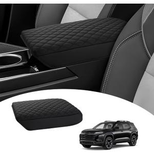 Shademax Center Console Cover for Chevy Equinox 2025 2026 Accessories, 2025 Chevrolet Equinox Armrest Cover Cushion Pad Middle Console Armrest Seat Box Protector PU Leather Anti-Scratch Black