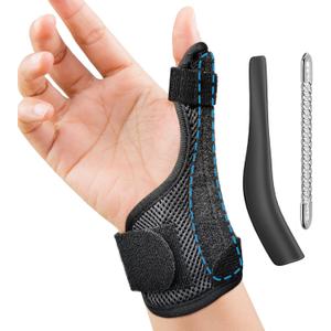 Thumb Spica Splint Reversible Thumb Brace for Pain Relief, Arthritis, De Quervain's tenosynovitis, Sprains, Strains, Carpal Tunnel & Trigger Finger Immobilizer Adjustable Wrist Strap (Black Upgrade)