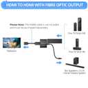 CAMWAY HDMI Audio Extractor 4K@30Hz 1080p - Work with Fire TV Stick to TV HDMI and Soundbar Optical - Support 5.1 Surround DTS/Dolby, No Audio Lag HD HDMIOptical Adapter, Plug and Play [No ARC/eARC]