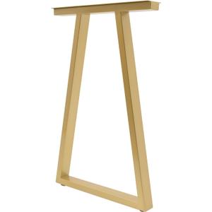 Metal Gold Table Legs 28''Inch 2Pc Trapezoid Metal Table Legs Dining Table Legs Desk Legs Bench Legs for Homes Offices Hotels Bars Without Boards