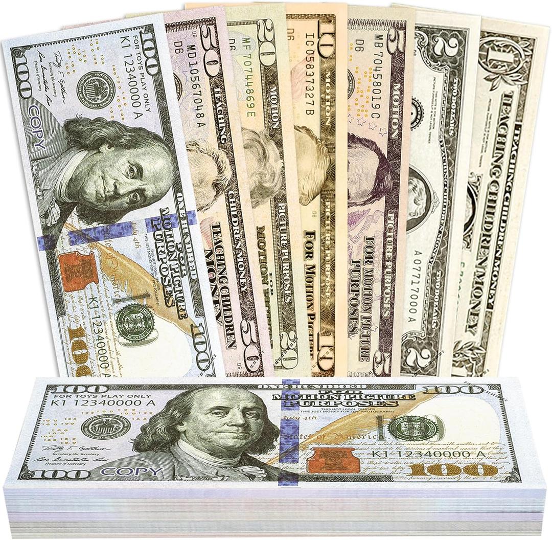 210 Pcs Play Money Kids Set, Number Learning Play for Kids Teaching Counting Toys, Ages 3 and Up Kid Education Develop Early Math Skills, Birthday Gift for Boys & Girls