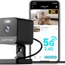 2K 2.4G/5G Dual-Band Security Camera Indoor, Plug-in Cameras for Home Security, Baby/Pet WiFi Camera with Phone App, Smart Night Vision, Motion Detection, 2-Way Talk (Black)