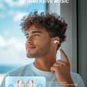 Open Ear Clip Wireless Earbuds Bluetooth 5.4, Lightweight Comfort Sports Bone Conduction Headphones Built-in Mic for Clear Audio, Stable Fit Earphones 24H Play-Beige