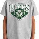 Junk Food NBA Court Classic - Kids Short Sleeve Fan T-Shirt for Boys and Girls (Large, Grey)