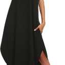 Ekouaer Long Nightgowns for Women Button Night Gowns Short Sleeve Sleepwear Full Length Sleep Shirts With Pockets, Size Medium