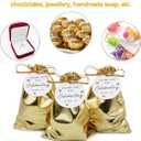 Pack of 100 6"x 8" Heavy Duty Gold Drawstring Bags With Tags, Pouches Wedding Party Christmas Favor Gift Candy Chocolate Bags (Gold, 6"x 8")