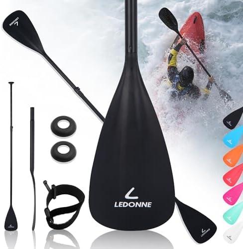 LEDONNE SUP Paddle 2-Piece Adjustable Kayak Paddle Floating Lightweight Paddle Board Oar with Aluminum Alloy Shaft and 2 Nylon Blades Best Price Based on Our 3 Million Sets Per Year 500 bought monthly (2 Full Paddles & 1 missing end of paddle)