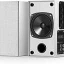 30W X 2 Powered Bookshelf Speakers - 3.5-RCA Input for Turntable, TV, PC, Record Player Speakers with 4 Inch Woofer & Wall Mounted, White