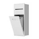 SUPERFLO 3 Gallon Bathroom Trash Can Tilt Out Trash Bin Cabinet, Hidden Trash Can Cabinet Recessed Wall Mounted Stainless Steel with Toilet Paper Holder for Bathroom/Bedroom/Office Renovation, White (8x20 inch)