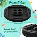Qinyoung Large Floating Drink Holder Black Floating Refreshment Table Tray Compartment Portable Floating Pool Tray for Swimming Pool Accessories Hot Tub Beach and Party Decor, 19.7 inches in diameter, 2.36 inches in height