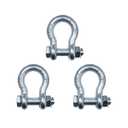 3-Pack Chain Shackle,American Screw Pin Shackles,Anchor Shackle,Alloy Screw Pin WLL Working Load Limit 1 Tons/ 2204 Lbs for Rigging, Towing, Marine (3/8 Inch)