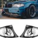 Clear Corner Signal Light,1 Pair Turn Signal Corner Light Lamp Lens Replacement For BMW E46 3-Series 4DR 2002-2005 Sedan Clear Corner Parking Marker Light Lens