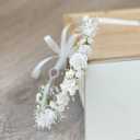 Toddler Flower Crown with Baby's Breath 1st Birthday Photo Prop Headpiece Baby Girls Floral Hair Wreath Rustic Wedding Headband for Toddler(40cm length)