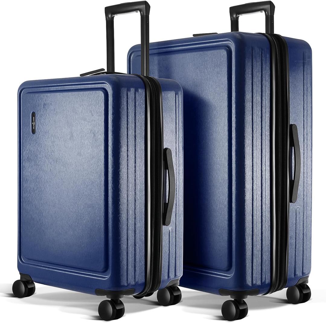 TRAVELARIM Luggage Sets 3 Piece, 24 Inch Suitcase and 28 Inch Luggage with Spinner Wheels, Durable Hard Shell Suitcase Set, Expandable Travel Suitcases with Wheels, Navy