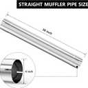 A-KARCK 4'' Muffler Replacement Pipe, Straight Exhaust Pipe 4'' Stainless Steel 30" Long Mandrel Exhaust Tube