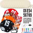 DoubleFill 12 Pcs Football Crafts for Kids Unfinished Large Wooden Footballs Cutout Paint Craft Kit for DIY Crafts Footballs Theme Party Decorations Goodie Bag Gift Prize (Helmet)