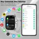 Smart Watch for Women Men(Answer/Make Call), Smartwatches with Heart Rate/SpO2/Sleep/Stress Monitor, IP68 Waterproof Activity Tracker for Android iPhone, 100+ Sports Fitness Watches (Gray, 2.01)