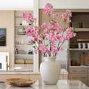 DILATATA 39" Tall Cherry Blossom Branches for Vase Faux Cherry Flowers Pink Peach Blossom for Floral Arrangements Artificial Apple Blossom Silk Tall Stems for Home Wedding Table Decor-3 Pcs