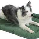 KHONSU PET Durable Dog Bed Tough and Tear Proof Dog Crate Bed with Heavy-Duty PVC-Backed Cover for Waterproof Outdoor Use Wipe Clean for Dogs up to 60 lbs (L(35"x21"x3"), Green)