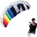 Hengda Kite 1.4 M Intro Foil design Rainbow Kites Soft Stunt Sport Parafoil Kite 55-inch with Flying Tool Set by Hengda kite