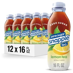 Snapple Zero Sugar Lemon Iced Tea, 16 fl oz, Pack of 12 (EXP 12/01/25)