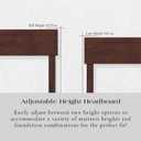 AFI, Orlando Twin Adjustable Modern Solid Wood Panel Headboard, Walnut