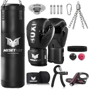 Punching Bag for Adults, 4ft Heavy Boxing Bag Set for MMA Karate Kickboxing Boxing - Unfilled