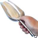 JBscoop Large Ice Scoop with Holes. Stainless Steel Ice Scoop with Drain Holes to Reduce Unwanted Dilution. Heavy Duty and Dishwasher Safe. Six Ounce Capacity. (18 Oz)