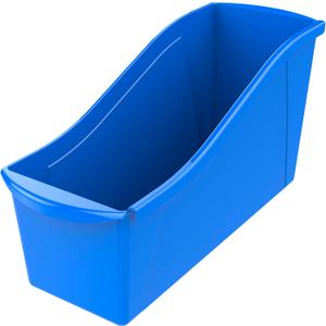 Storex Interlocking Book Bin, Large, 14-1/4 x 5-1/4 x 7 Inches, Blue, 6 Pcs