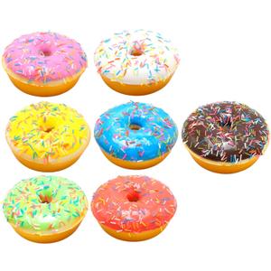 7Pcs Fake Donuts, Artificial Soft PU Realistic Donut Decor, Non-Edible Display Props Doughnuts Cakes Desserts Food Bread for Bakery Shop Wedding Photography Decoration Model Kitchen