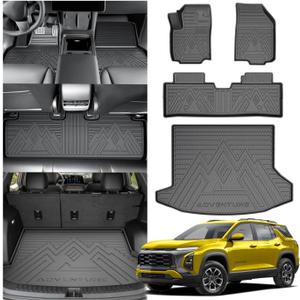 KUST Floor Mats Cargo Mat for Chevy Equinox/GMC Terrain 2025-2026 (5-Seats, Gasoline), All Weather Floor Liners Trunk Mat for Equinox Accessories Rear Cover TPE Rubber Raised Edge