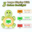 Baby Bath Thermometer, Digital Water Temperature Thermometers with 3 Color Backlit and Temperature Warning, Safety Bath Tube Thermometers Floating Toy for Infant, Toddler (Green tortoise)