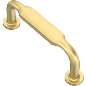 Alzassbg 10 Pack Brushed Gold Cabinet Handles, 3 Inch(76mm) Hole Centers Arch Modern Cabinet Pulls Kitchen Hardware for Cabinets AL3503MGP
