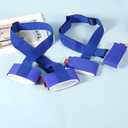 2 Pairs Ski Fastener Tapes, Adjustable Ski Boot Straps with Protector Pads Ski Carrier Straps Ski Wraps Ties Gear Storage for Ski Poles Boards Carrying Outdoor Winter Sports Accessories (Blue)