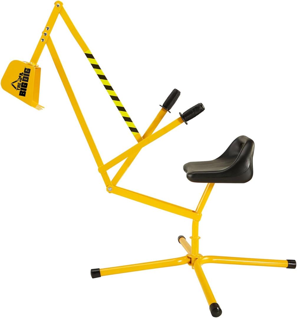 Big Dig Outdoor Toy Excavator Digger Playset w/ 360 Rotation for Kids Ages 3 & Up, Yellow