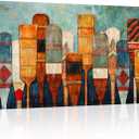 Derkymo Vintage Oar Picture Print Artwork Large Size Coastal Canvas Wall Art Framed Ready to Hang 24"x48"