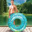 POZA Inflatable Pool Float Tube Sparkly Confetti Swim Ring, Heavy Duty UV Resistant Inflatable Tube Pool Float for Kids & Adults Multiple Colors & Sizes Beach, Lake & Pool Party Float