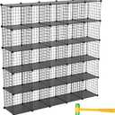 TUMUCUTE Wire Cube Storage Organizer, 25-Cube Metal Storage Shelves Bookshelf, Stackable Modular Closet Organizer for Bedroom Living Room, Office,Storage Shelves