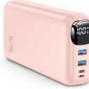 Portable Charger 50000mAh Power Bank - 22.5W Fast Charging External Battery Pack, LED Display USB-C Portable Cell Phone Charger for iPhone 16/15/14/13 Pro, Android, Samsung Galaxy, Etc(Pink)