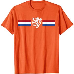 Holland Emblem Lion Nederland Flag Netherlands T-Shirt (Orange, L)