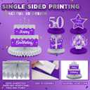 Ferraycle 8 Pcs 50th Birthday Decorations Honeycomb Centerpieces for Women Men Purple Silver Vintage 50th Birthday Party Table Decorations Honeycomb Table Topper for Anniversary Decorations gifts