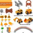 Magickidz 230+ PCS Construction Tracks Toy for Kids - DIY Engineering Building Set with Excavator, Dump Truck, Best Birthday Gift for Boys 3 4 5 6 7 Years Old, Flexible Race Car Track Playset