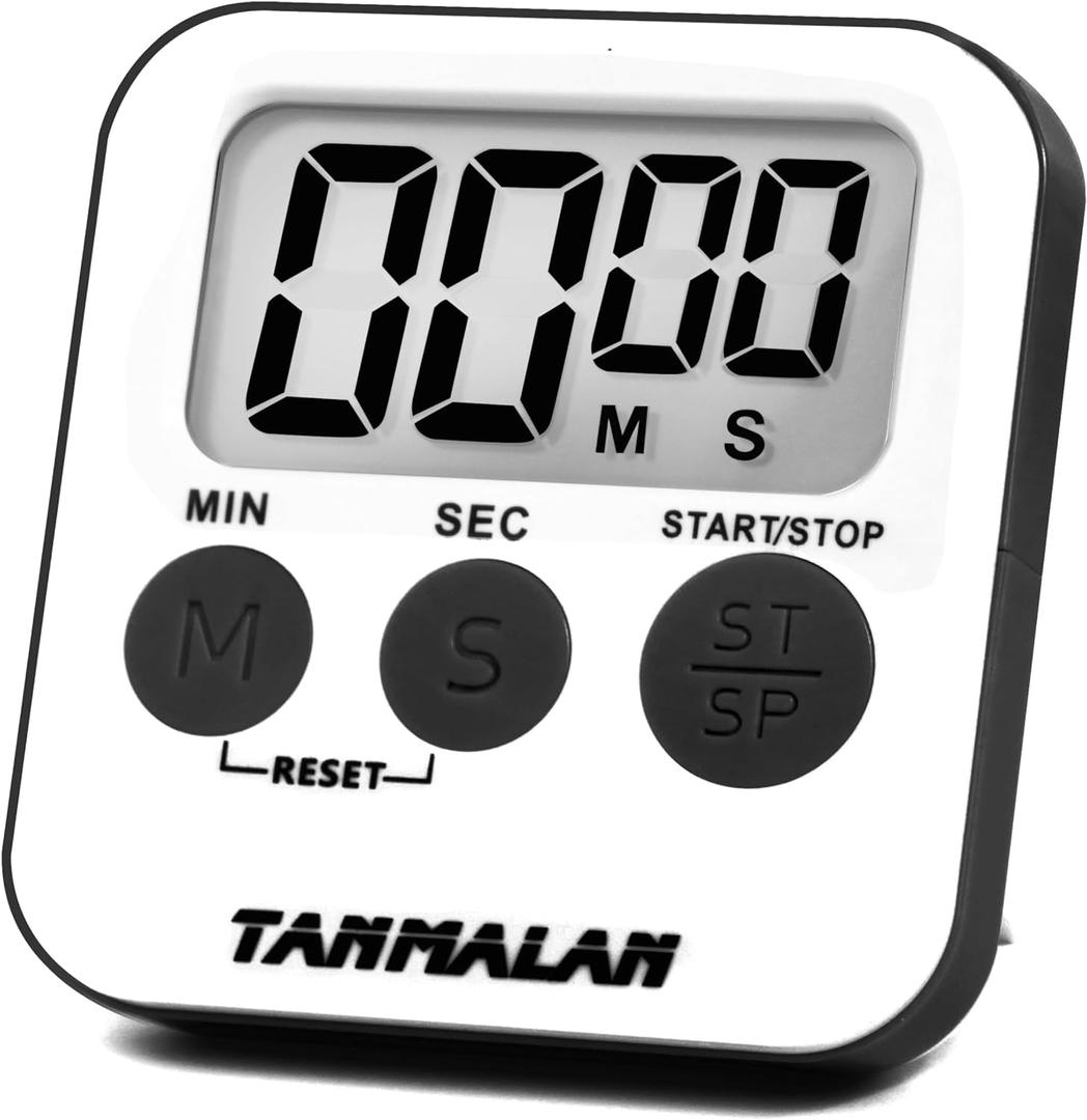 Tanmalan Kitchen Timer for Cooking Loud Alarm, Large Display, Auto Memory Loud Alarm, Large Display,Big Buttonfor Kids for Teacher Classroom Must Haves,Count Down-up,Easy to use (6.0-Grey) (Gray)