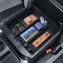 EDBETOS Full Center Console Organizer Compatible with 2023 2024 Ford F250 F350 F450 F550 Super Duty Insert Tray Accessories Armrest Box Secondary Storage Box, Original Tray Can be Placed on top