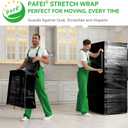 17.5"x1500ft Black Stretch/Shrink Wrap Roll - 80 Gauge Industrial Plastic Wrap for Moving, Heavy Duty 800% Stretch for Pallets, Packing, Shipping&Furniture Protection with Handles-2 Rolls