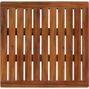 Acacia Wood Shower Mat 21x21 Inches by Demigo, Luxury Bath Mat Non Slip for Bathroom Bathtub Shower Spa Garden Home, Wooden Floor Mat Square Large for Outdoor and Indoor (21" x 21" (Square), Brown)