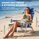 SUNNYFEEL Backpack Beach Chairs for Adults, Mid-Height 5-Position Reclining | 180 Lay Flat Oversized Folding Portable Beach Chair with Cup Holder Towel Bar Heavy Duty for Beach/Lawn/Outdoor/Camping