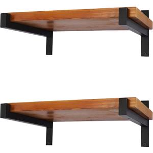 EZYDECOR Shelf Bracket 12 Inch Black Shelf Brackets Wall Mounted Industrial Shelving Brackets Metal Shelf Support with Lip (6 Pack)