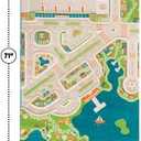IVI Mini City Thick 3D Kids Play Mat Rug, 71" L x 53" W, Non-Toxic, Stain Resistant, Educational Montessori Activity Toys for Kids, 71L x 52.5W